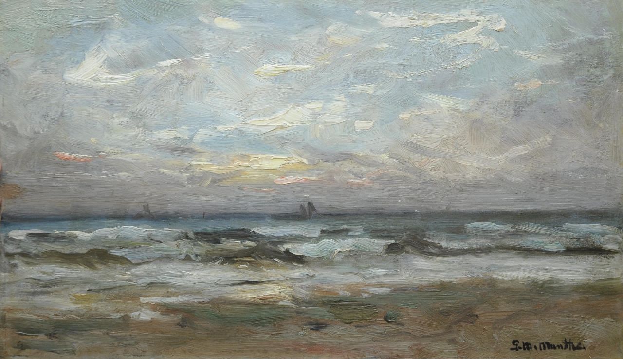 Munthe G.A.L.  | Gerhard Arij Ludwig 'Morgenstjerne' Munthe, The Noordzee, oil on painter's board 25.0 x 42.1 cm, signed l.r.