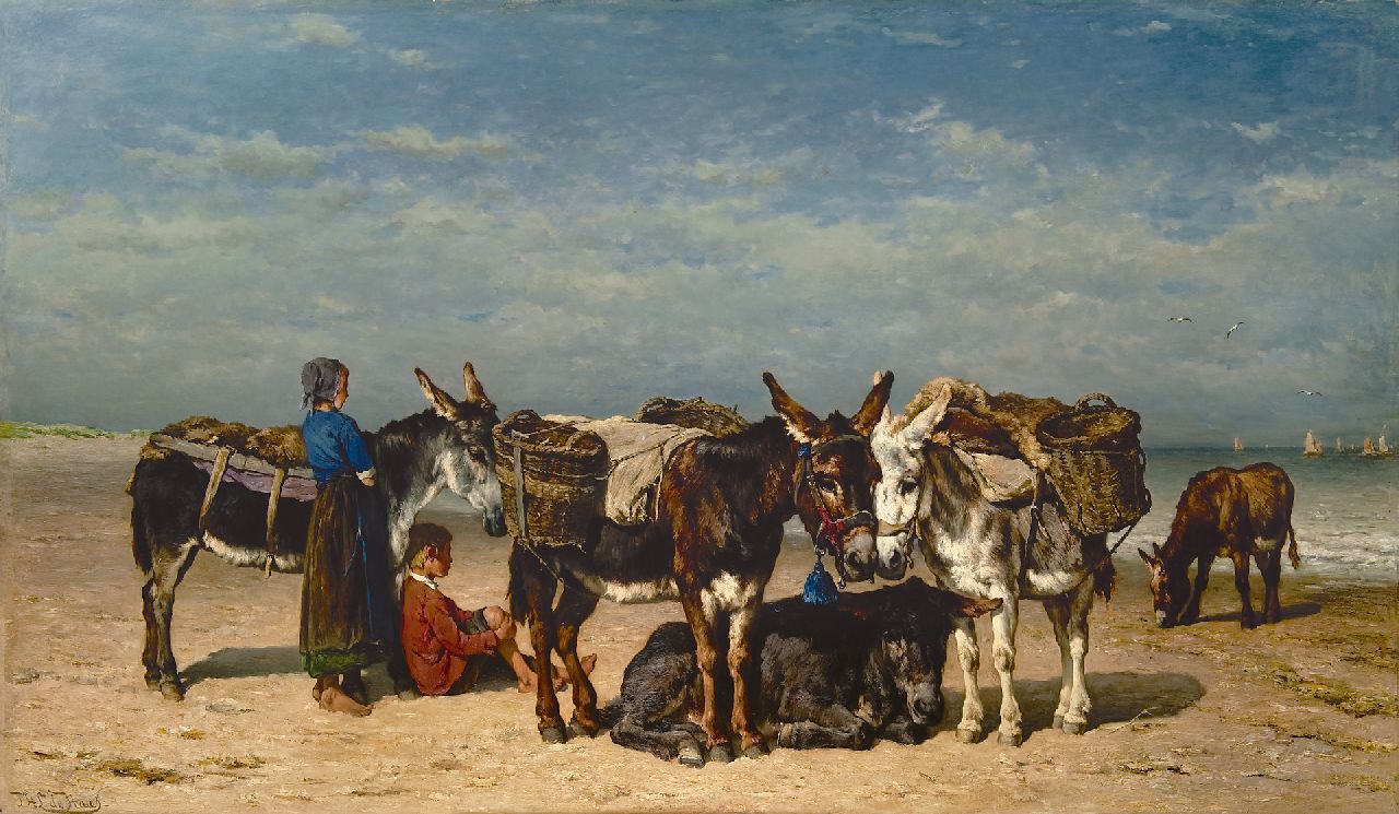 Haas J.H.L. de | Johannes Hubertus Leonardus de Haas, Waiting for the catch, oil on panel 93.8 x 162.1 cm, signed l.l.