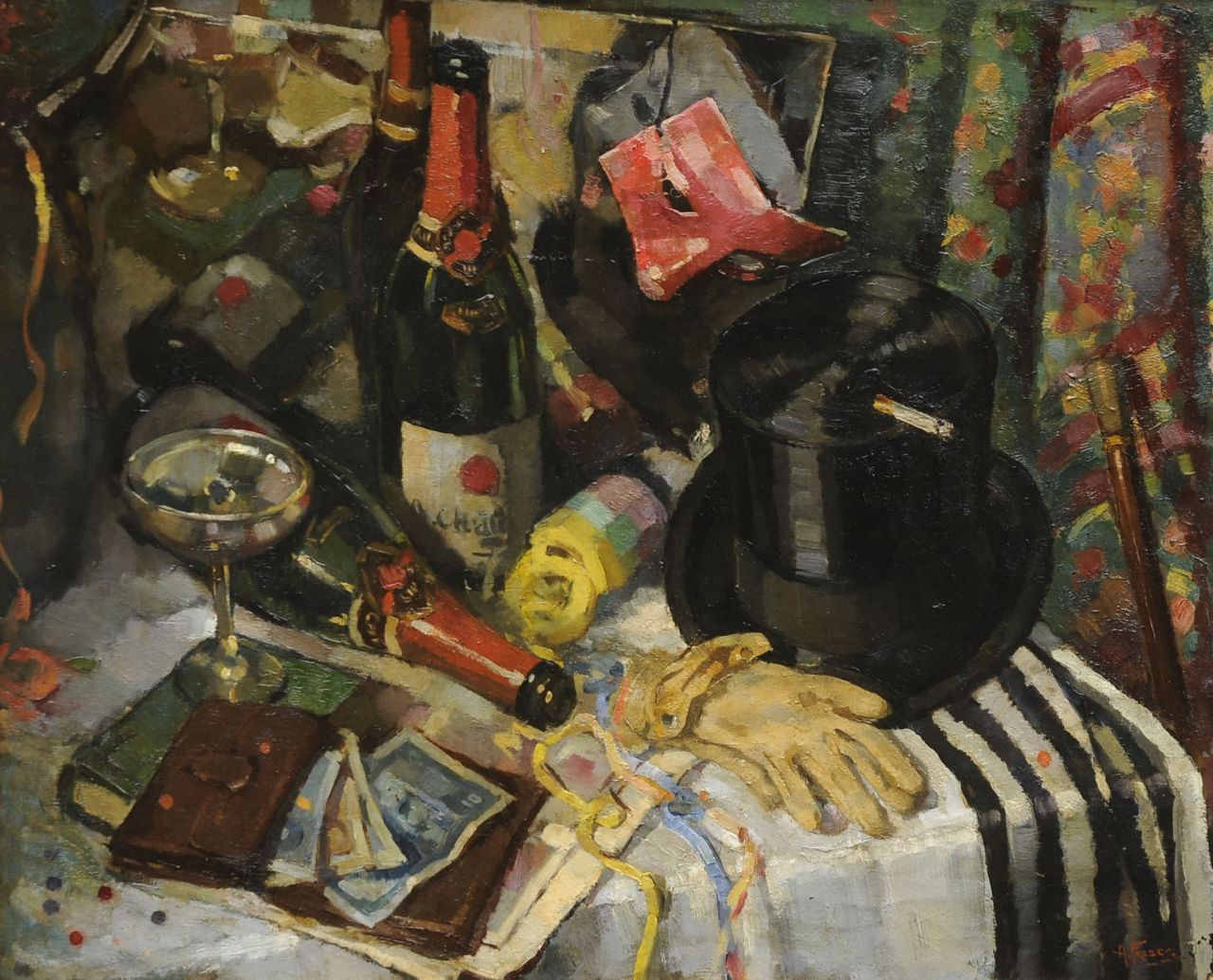 Fresco A.  | Abraham Fresco, After de party, oil on canvas 63.6 x 76.4 cm, signed l.r.