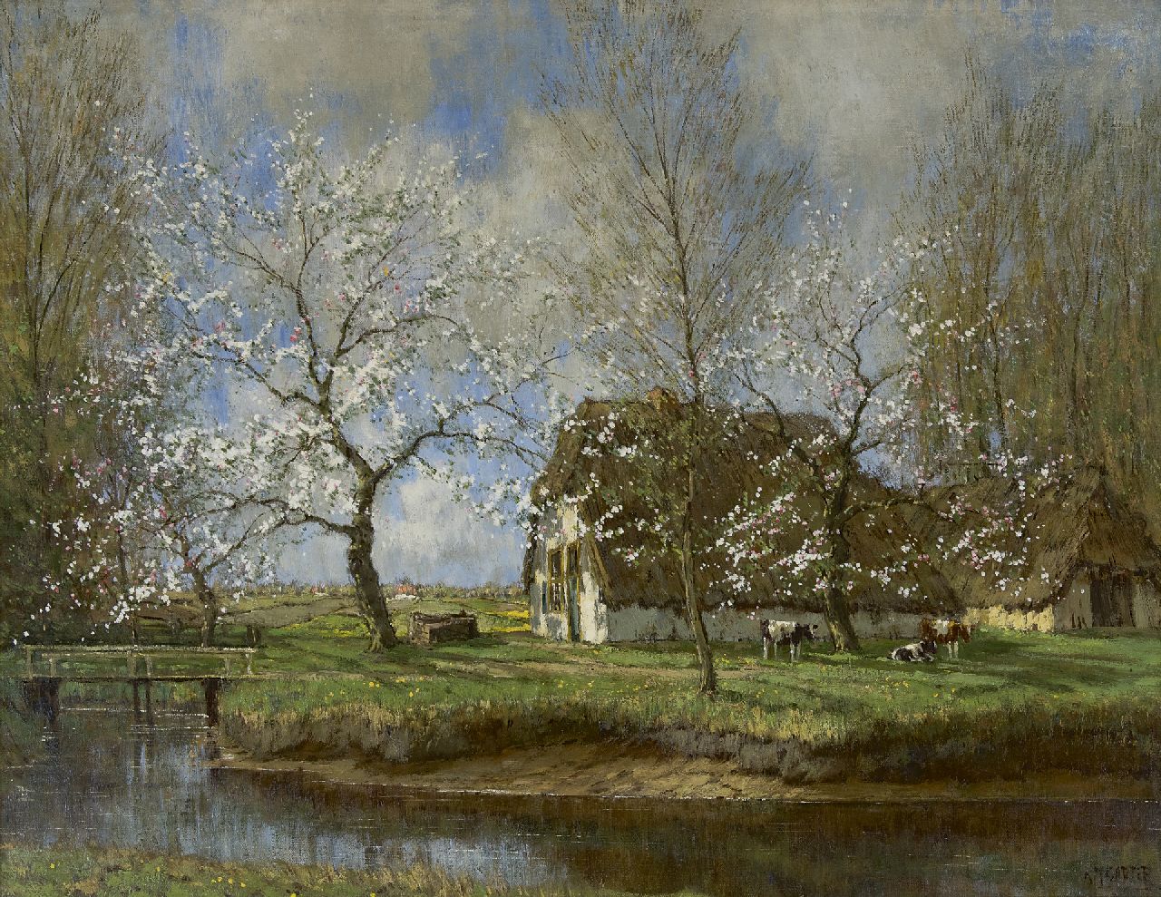 Gorter A.M.  | 'Arnold' Marc Gorter, Spring landscape, oil on canvas 71.9 x 91.8 cm, signed l.r.