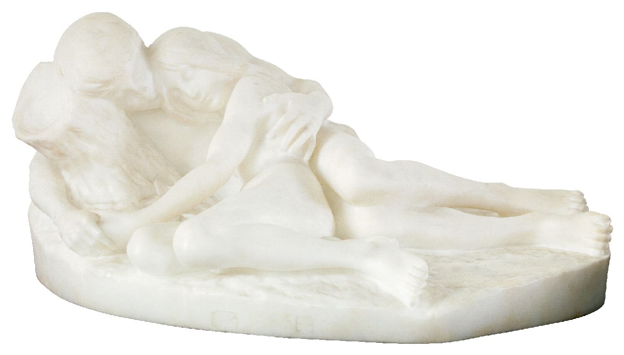 Sinding S.A.  | Stephan Abel Sinding, Lovers couple, marble 56.0 x 33.0 cm, signed on the base