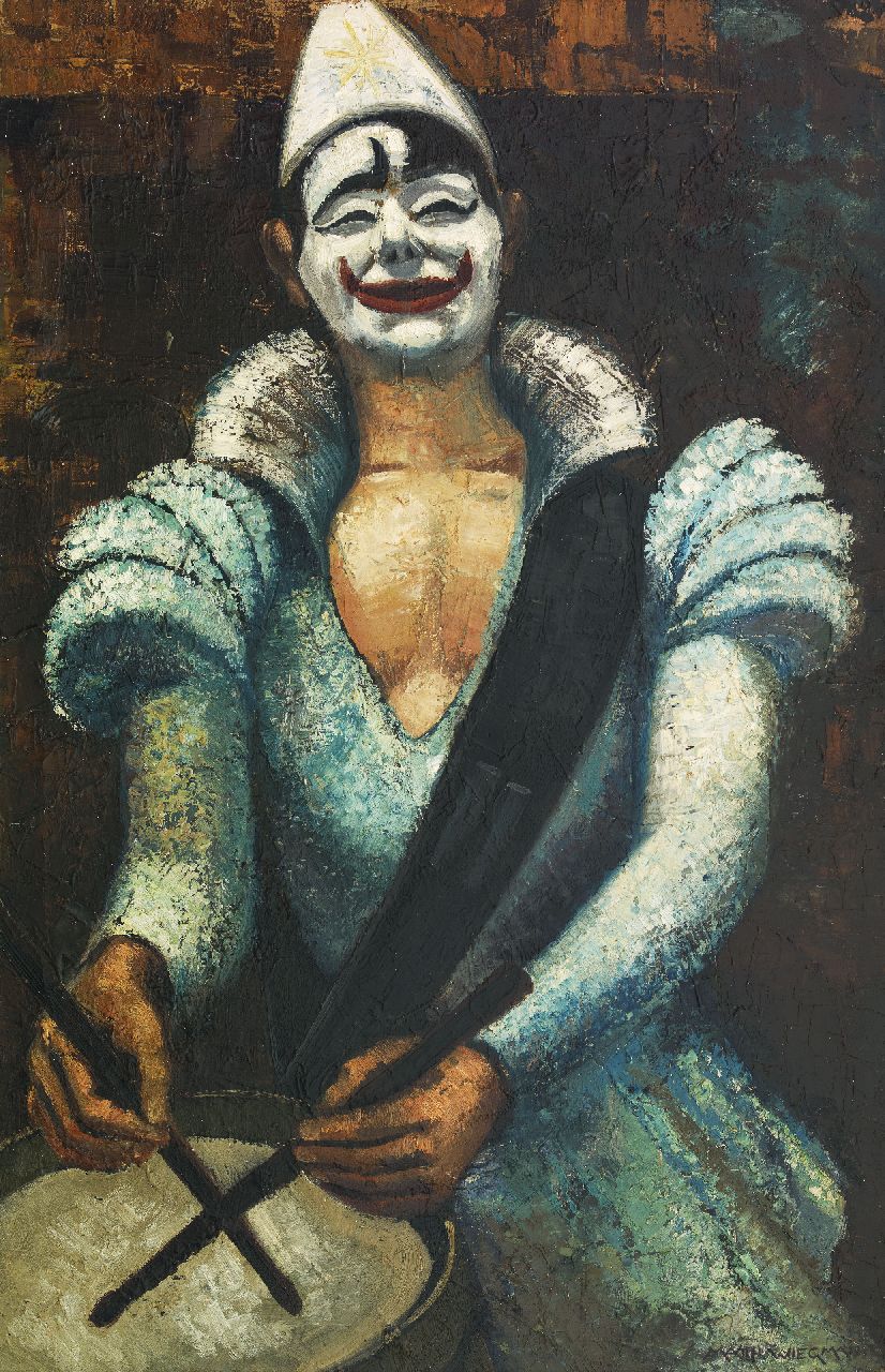 Matthieu Wiegman | Pierrot, oil on canvas, 91.8 x 61.3 cm, signed l.r.