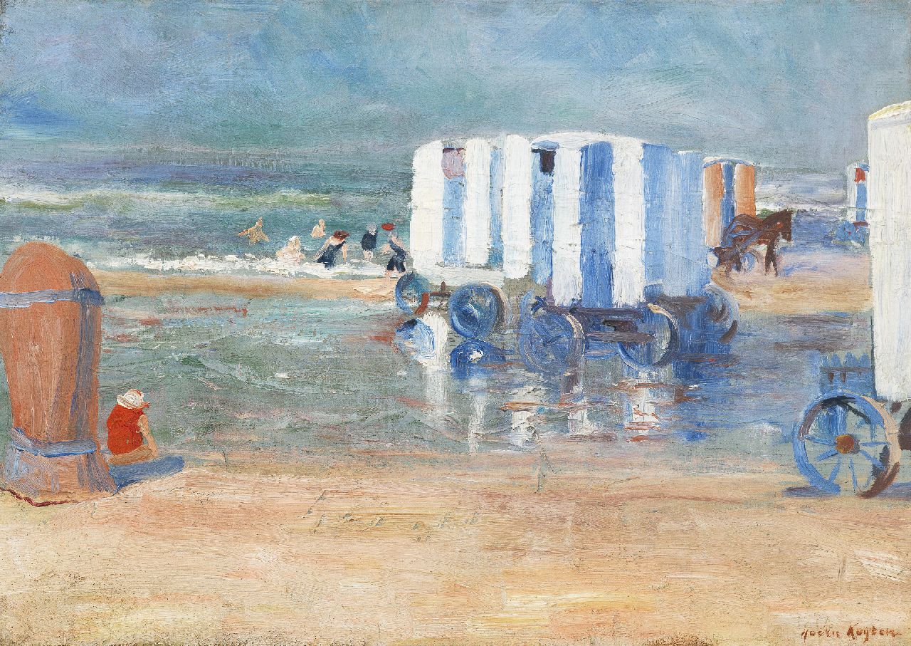 Kuijten H.J.  | Henricus Johannes 'Harrie' Kuijten, On the beach, oil on canvas 38.4 x 54.6 cm, signed l.r. and painted in 1917