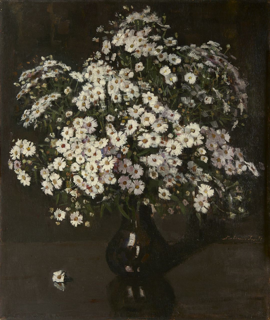 Dam van Isselt L. van | Lucie van Dam van Isselt, Autumn Chrysanthemum, oil on panel 75.4 x 63.2 cm, signed l.r. and painted ca. 1930-1935