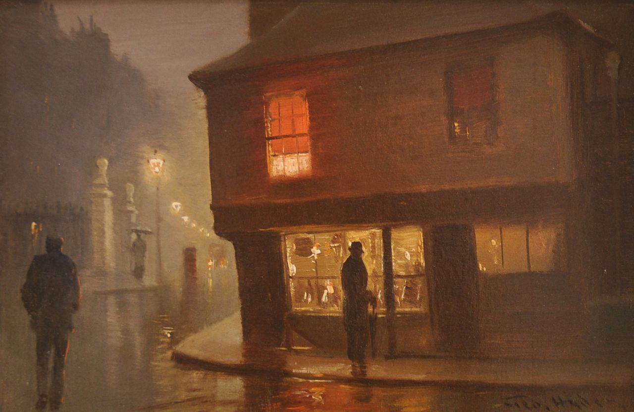 Hyde-Pownall G.  | George Hyde-Pownall, The Old Curiosity Shop,Portsmouth Street,  Londen, 15.2 x 23.2 cm, signed l.r. and on the reverse