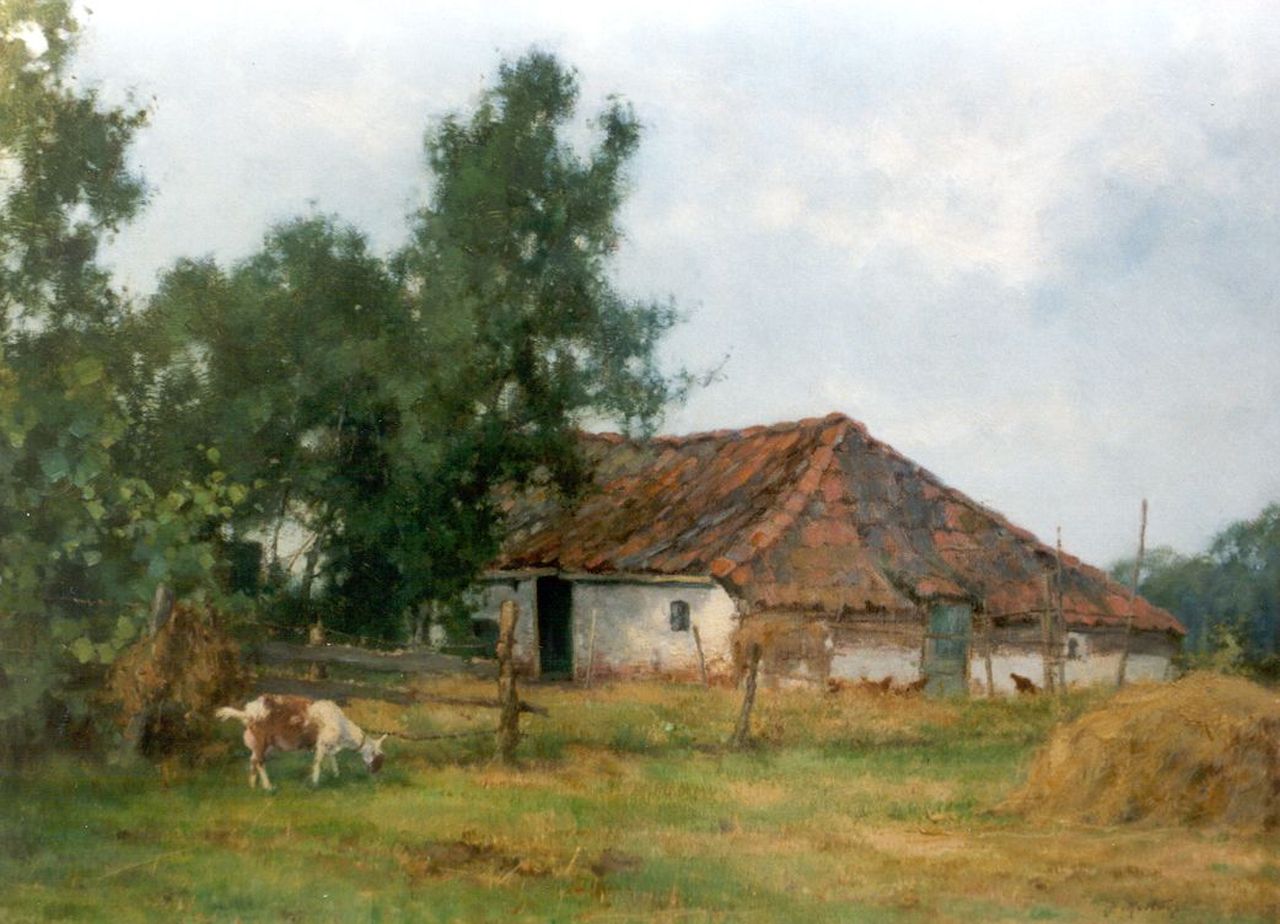 Holtrup J.  | Jan Holtrup, A farm in a landscape, Friesland, oil on canvas 30.3 x 40.0 cm, signed l.r.