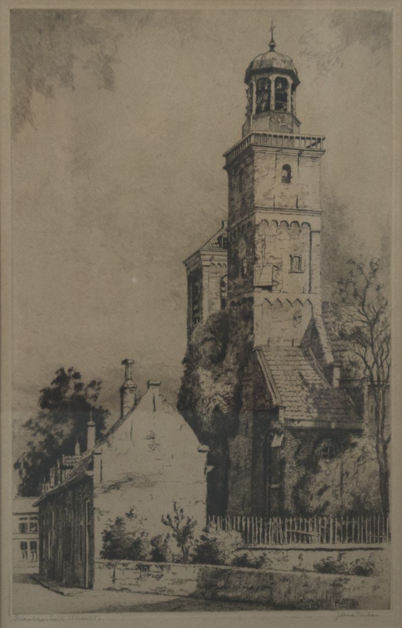 Jan Sirks | The Nicolaïkerk, Utrecht, etching on paper, 41.5 x 27.0 cm, signed l.r.