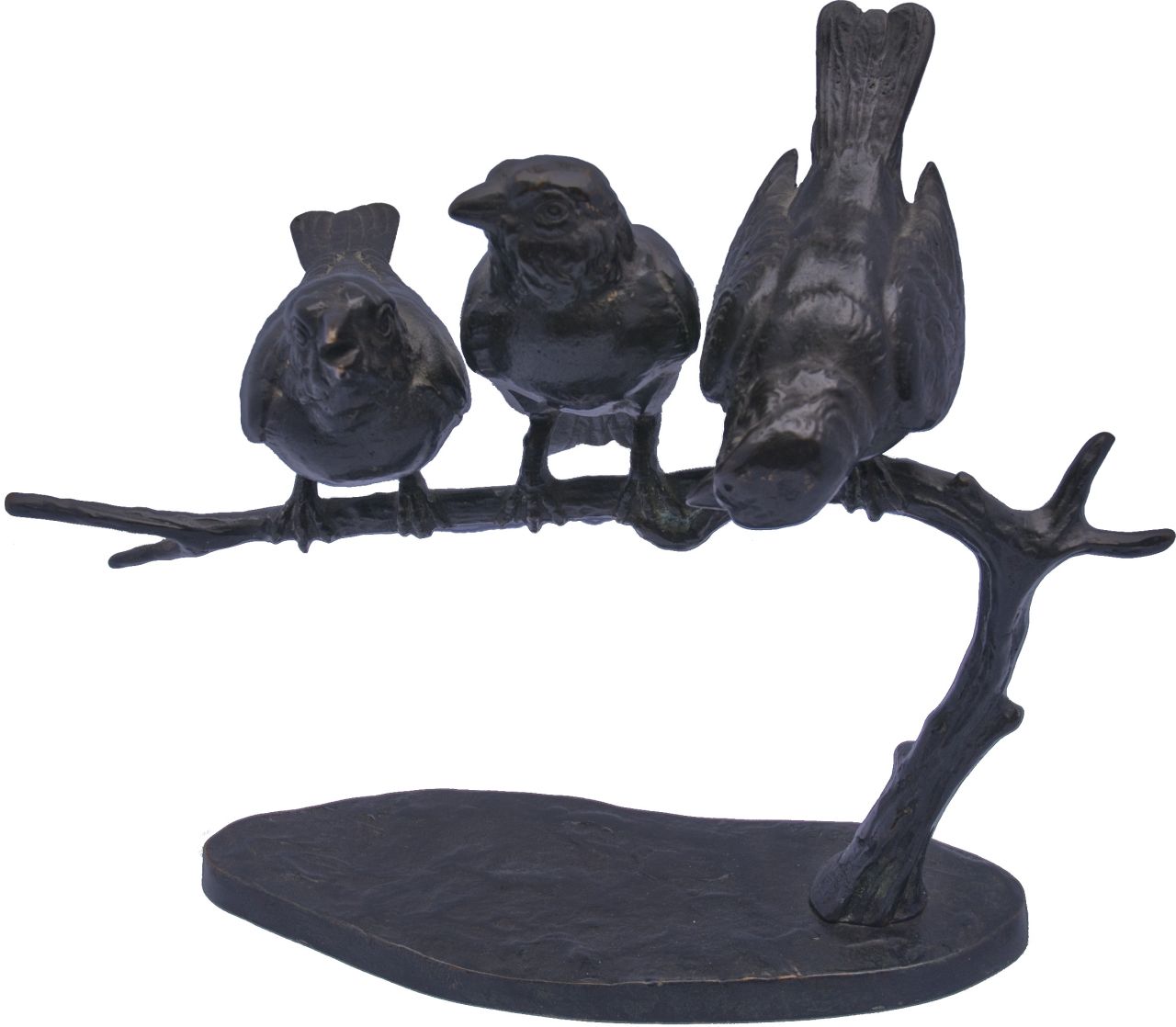 Robra W.C.  | Wilhelm Carl Robra | Sculptures and objects offered for sale | Birds on a branch, bronze with a black patina 19.3 x 23.8 cm, signed on the base