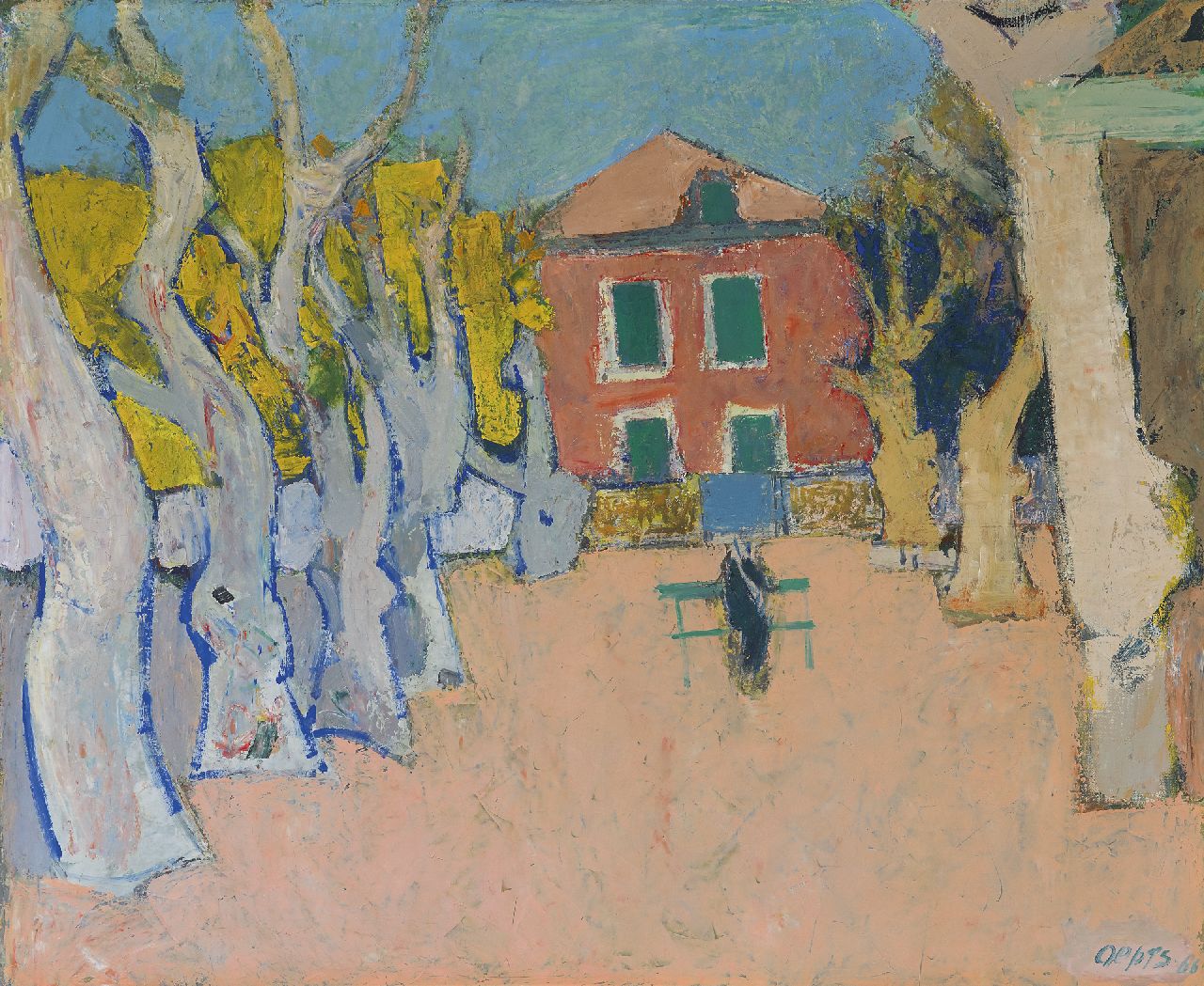 Oepts W.A.  | Willem Anthonie 'Wim' Oepts, Village square, oil on canvas 54.1 x 65.0 cm, signed l.r. and dated '66