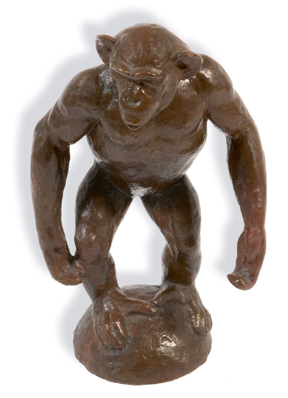 Barwig F.  | Franz Barwig, Chimpanzee, bronze 22.0 x 12.0 cm, signed on the base with initials