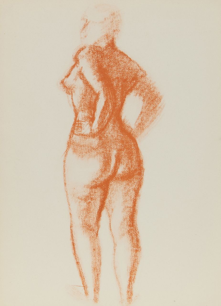 André Derain | Standing nude, coloured lithograph on paper, 37.8 x 27.5 cm