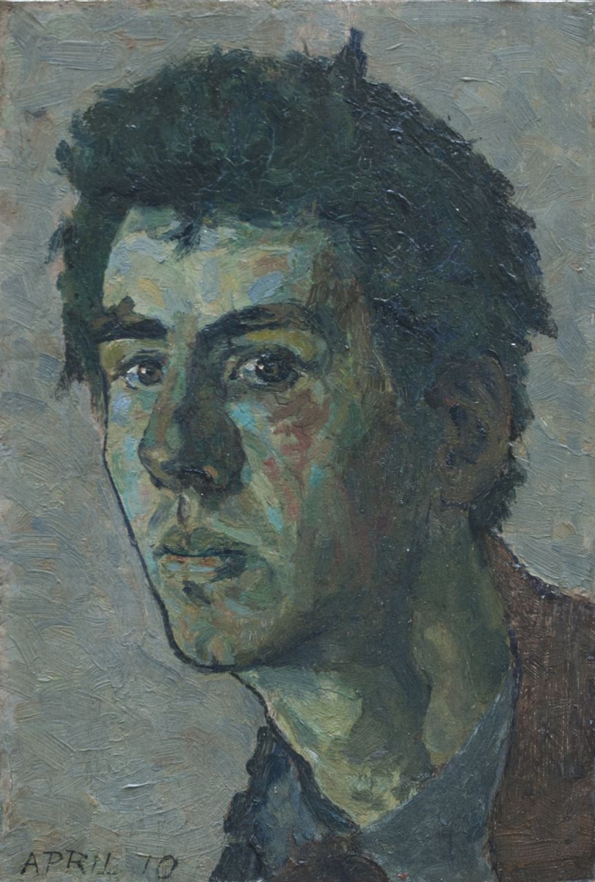 Bendien J.  | Jacob Bendien, Self portrait, oil on panel 35.5 x 23.5 cm