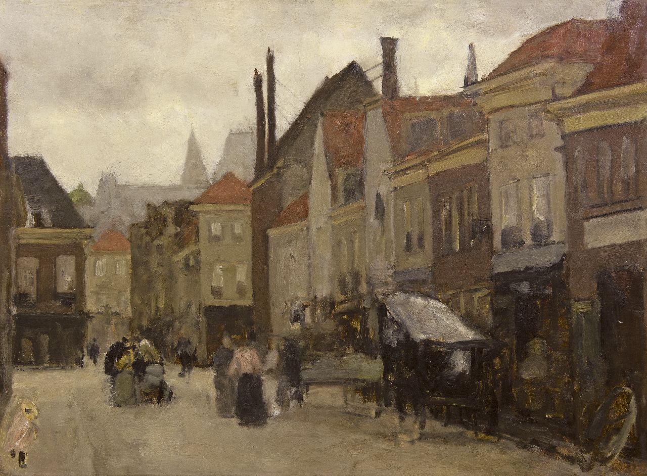 Arntzenius P.F.N.J.  | Pieter Florentius Nicolaas Jacobus 'Floris' Arntzenius, The Grote Markt in The Hague, oil on canvas laid down on board 45.2 x 60.8 cm