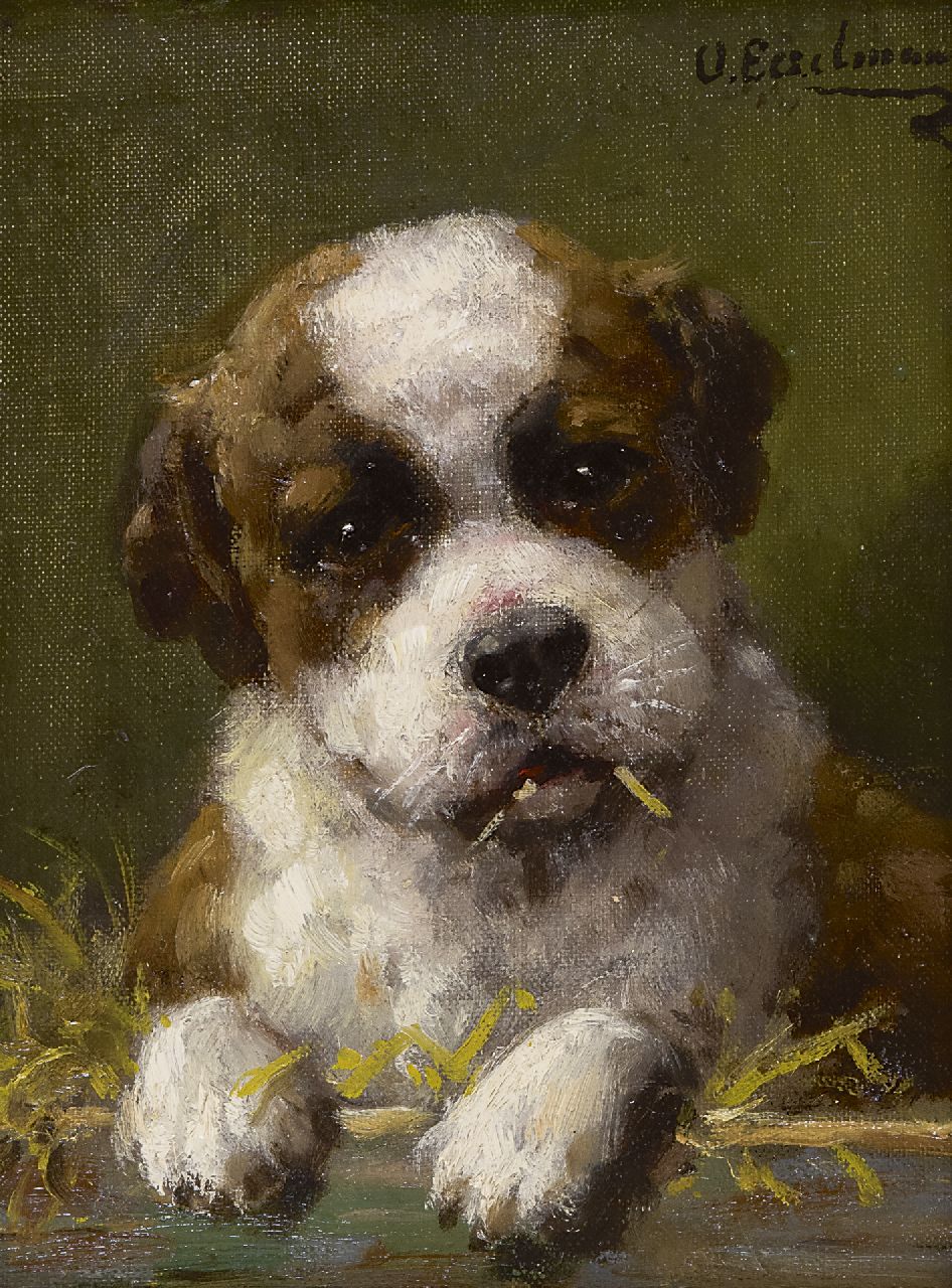 Eerelman O.  | Otto Eerelman, Saint-Bernard pup, oil on painter's board 23.8 x 18.8 cm, signed u.r.