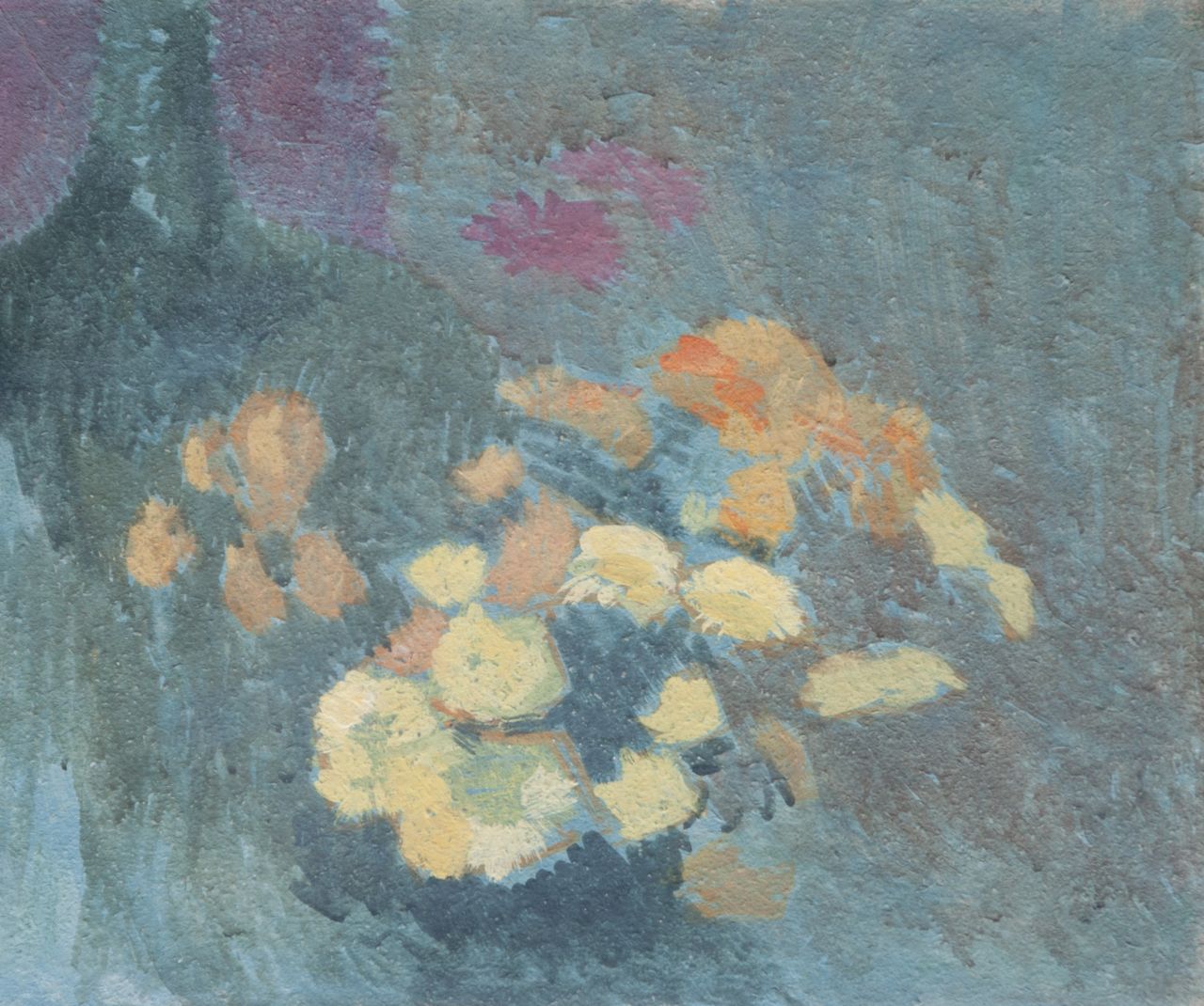 Sys M.  | Maurice Sys | Watercolours and drawings offered for sale | Still-life of yellow and orange flowers, gouache on board 40.8 x 50.5 cm