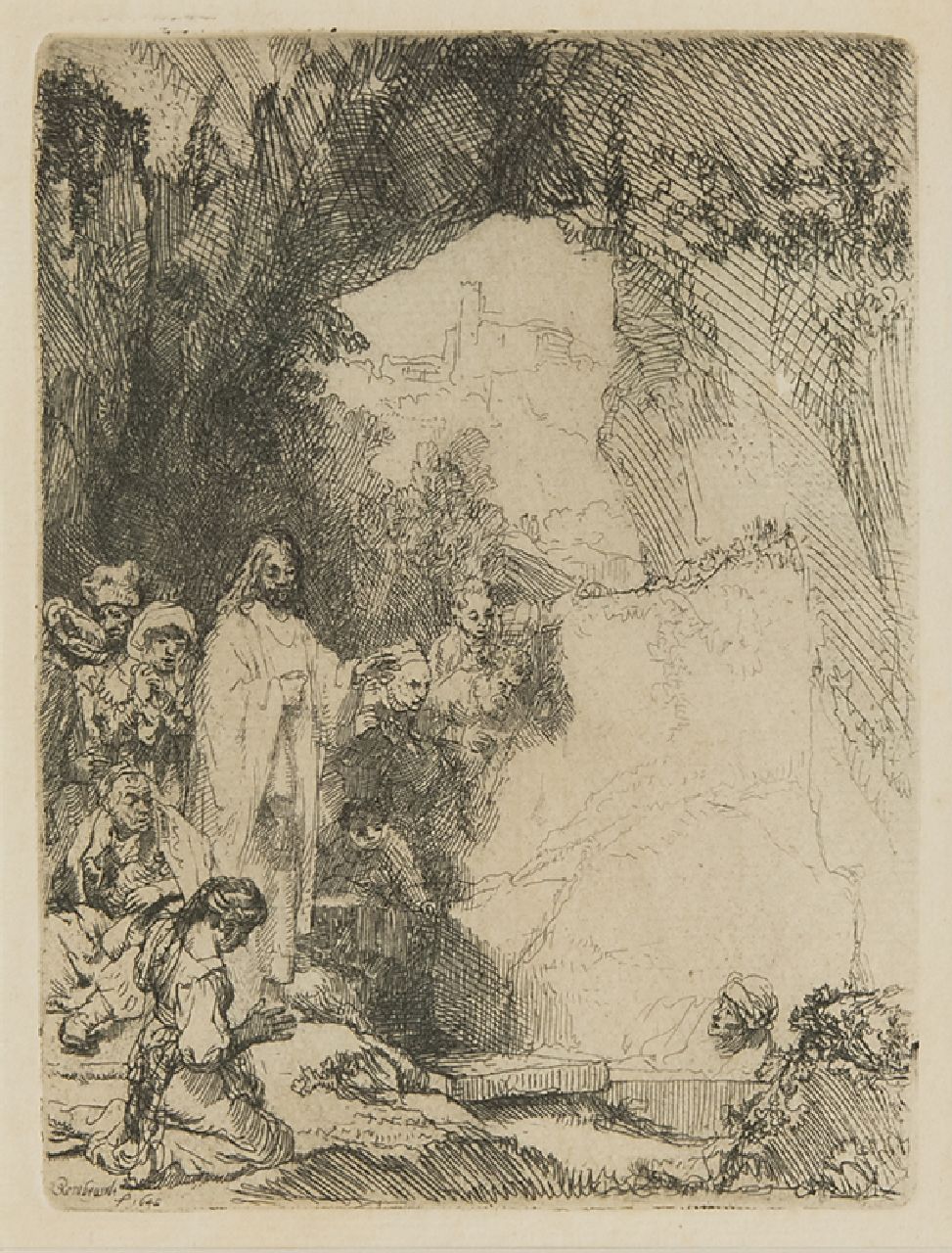 Rembrandt (Rembrandt Harmensz. van Rijn)   | Rembrandt (Rembrandt Harmensz. van Rijn), The raising of Lazarus, etching 15.0 x 11.4 cm, signed l.l. in the plate and dated in the plate 1642
