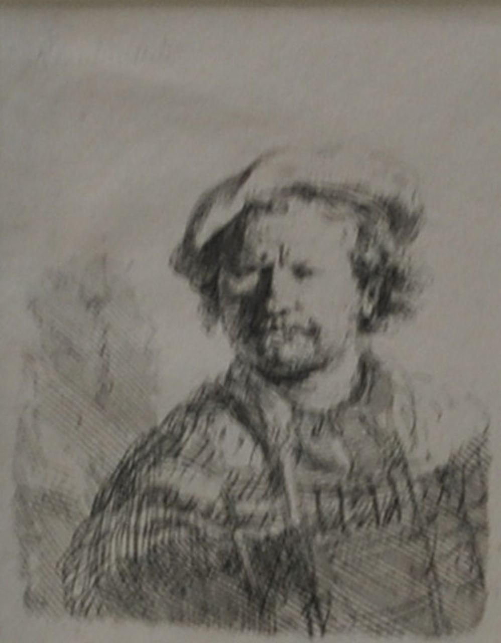 Rembrandt (Rembrandt Harmensz. van Rijn)   | Rembrandt (Rembrandt Harmensz. van Rijn), Self portrait with flat cap, etching 9.2 x 6.2 cm, made ca. 1642