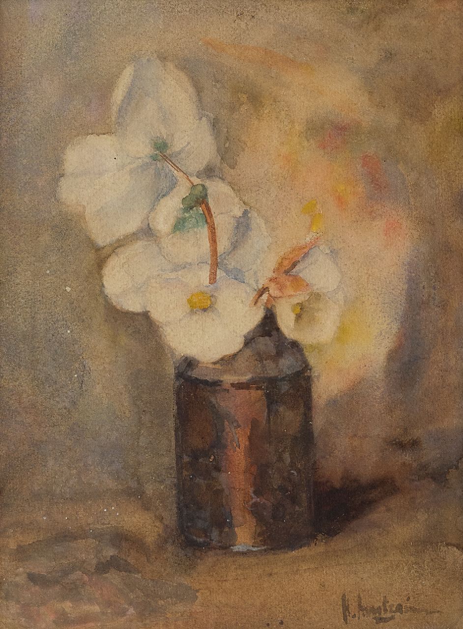 Arntzenius P.F.N.J.  | Pieter Florentius Nicolaas Jacobus 'Floris' Arntzenius | Watercolours and drawings offered for sale | Poinsettias in a vase, watercolour on paper 28.3 x 21.2 cm, signed l.r.