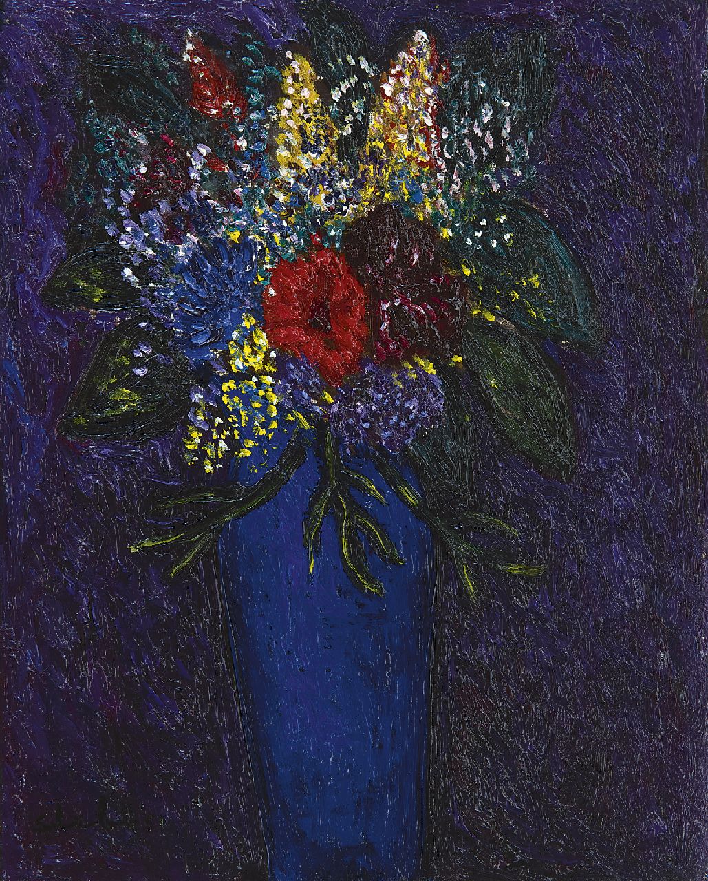 Slebe (Ferdinand Joseph Sleebe) F.  | Ferry Slebe (Ferdinand Joseph Sleebe) | Paintings offered for sale | Flowers, oil on canvas 30.0 x 24.2 cm, signed l.l.