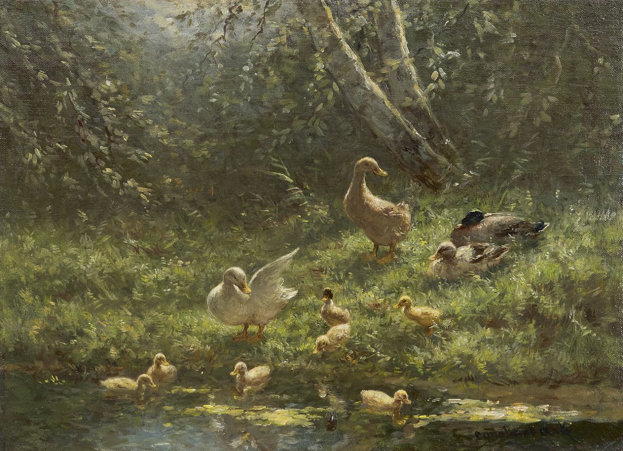 Artz C.D.L.  | 'Constant' David Ludovic Artz, Ducks near the waterfront, oil on canvas 30.4 x 40.4 cm, signed l.r.