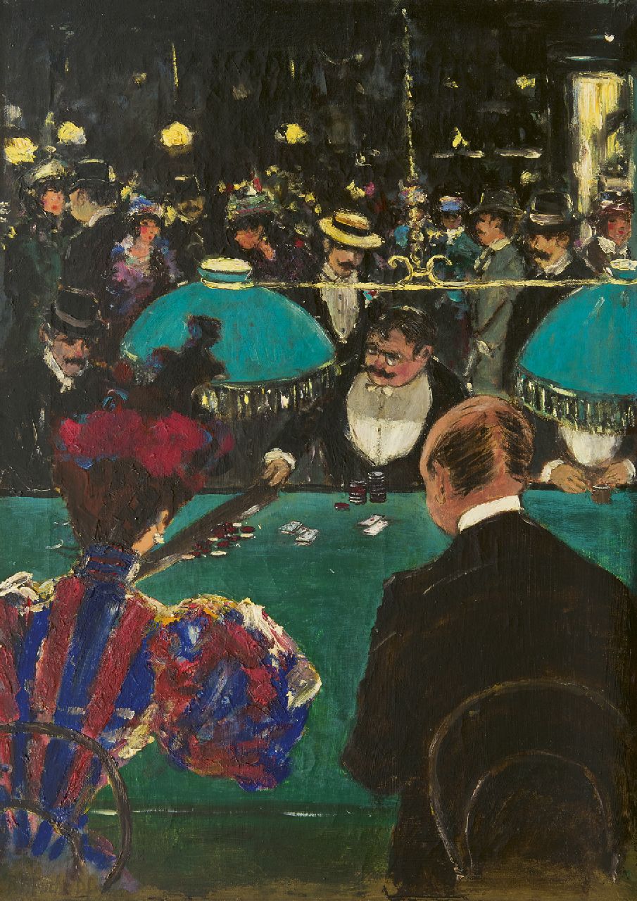 Onbekend   | Onbekend | Paintings offered for sale | An evening at the casino, oil on canvas 65.0 x 47.2 cm, signed l..l. 'P.P. Fuchs' and 1920-1930