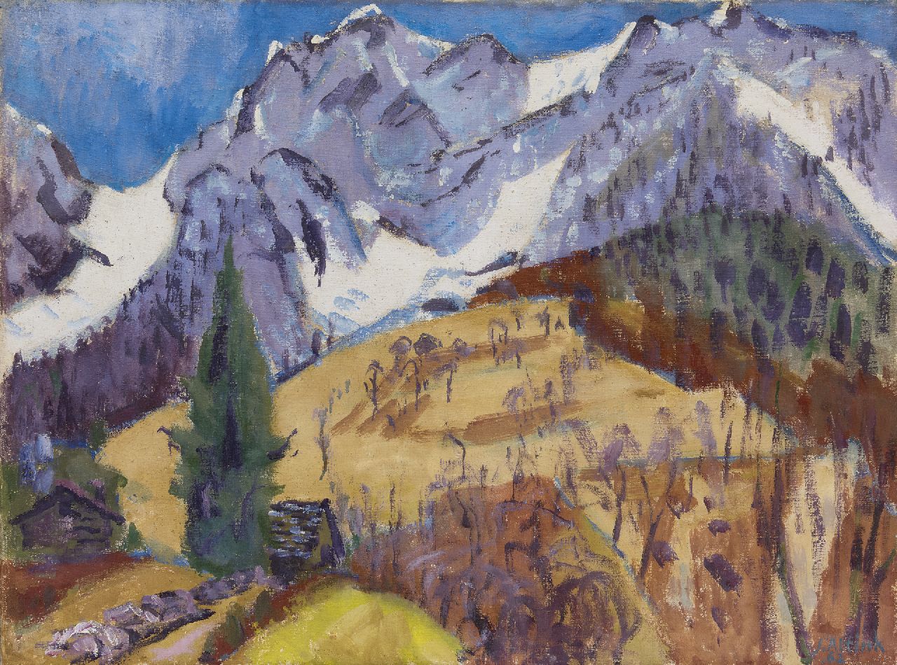 Altink J.  | Jan Altink, The Gridone massif, Switzerland, oil on canvas 75.0 x 100.4 cm, signed l.r. and dated '62