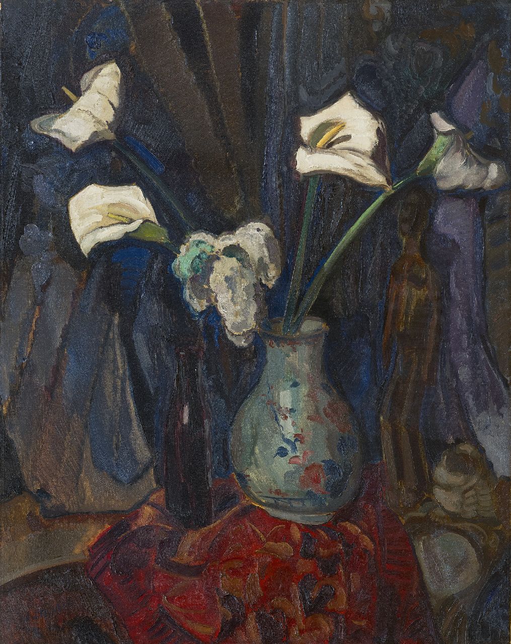 Filarski D.H.W.  | 'Dirk' Herman Willem Filarski | Paintings offered for sale | Arums in a vase, oil on canvas 100.5 x 80.2 cm, signed l.l. and painted ca. 1918-1922