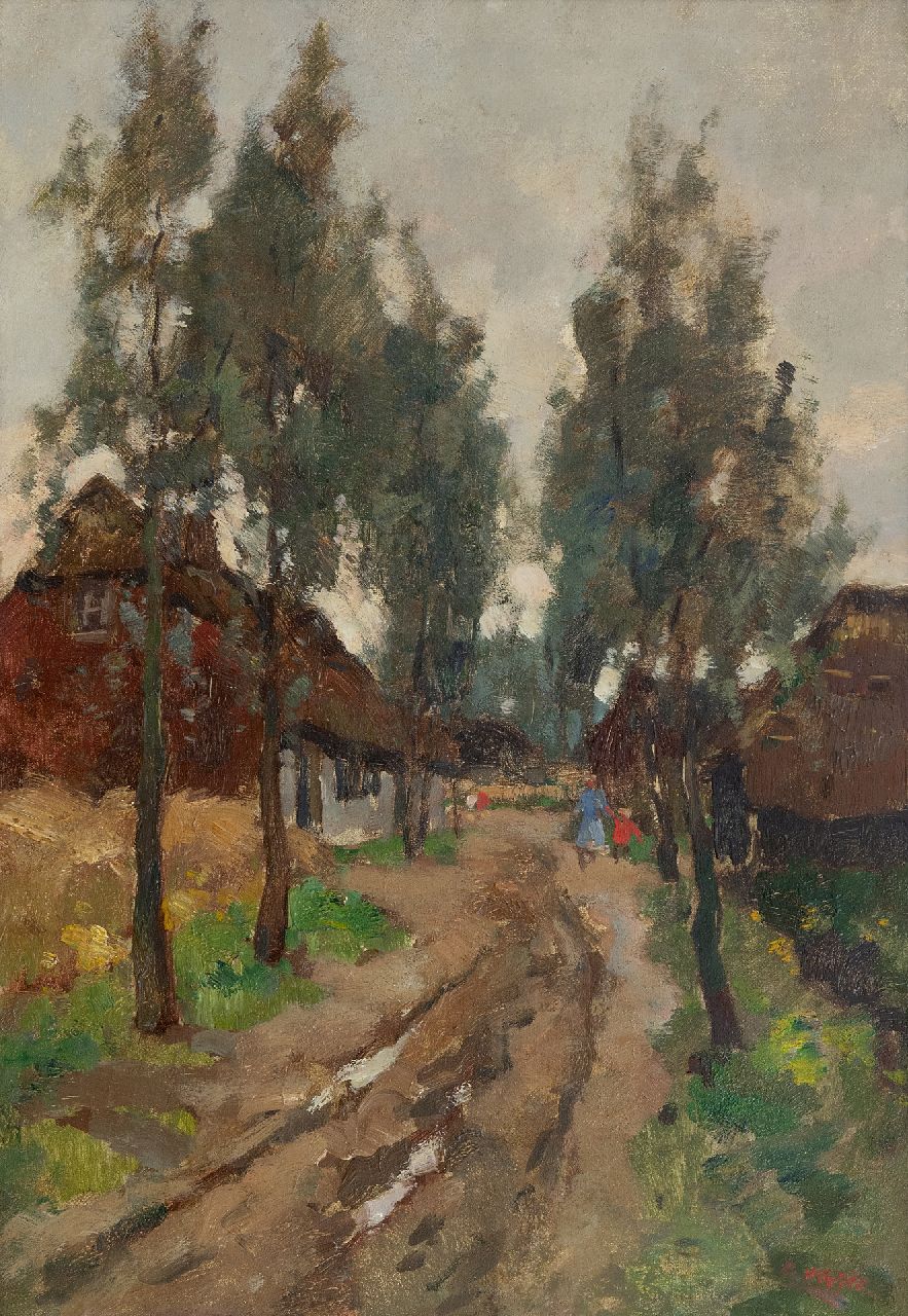 Noltee B.C.  | Bernardus Cornelis 'Cor' Noltee | Paintings offered for sale | A village road with mother and child, oil on canvas 50.2 x 35.1 cm, signed l.r.