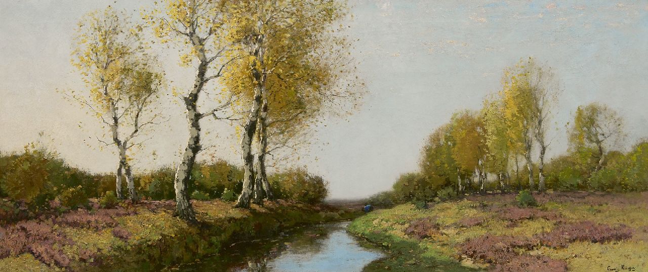 Kuijpers C.  | Cornelis Kuijpers, Heath with birches, oil on canvas 57.3 x 133.2 cm, signed l.r.