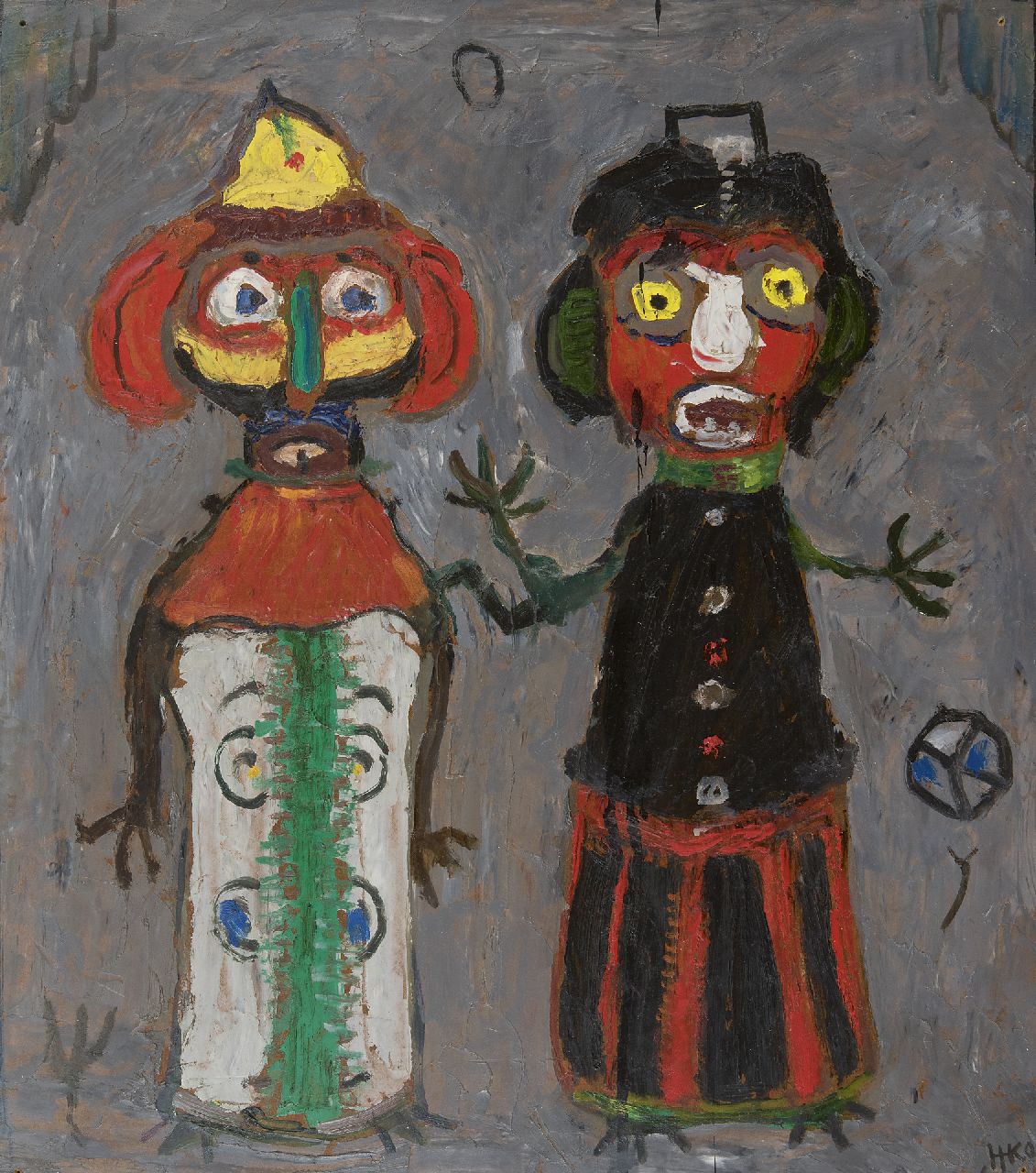 Kamerlingh Onnes H.H.  | 'Harm' Henrick Kamerlingh Onnes, Carnival, oil on board 44.2 x 39.9 cm, signed l.r. with monogram and dated '60