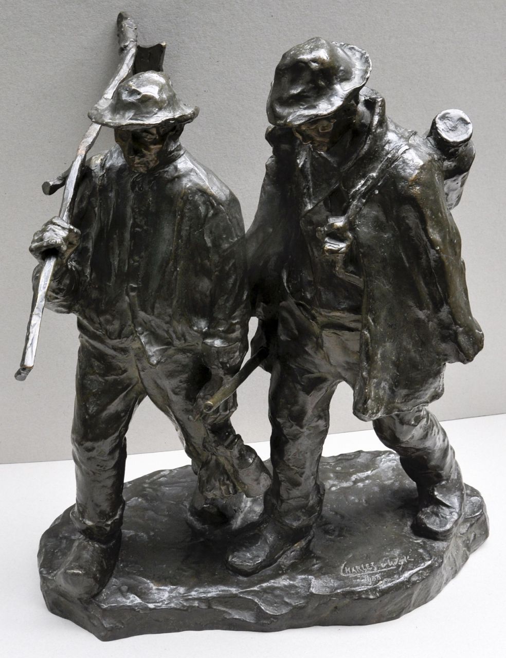 Wijk C.H.M. van | 'Charles' Henri Marie van Wijk, Homewards, bronze 56.0 x 50.0 cm, signed on the base and dated on the base 1900