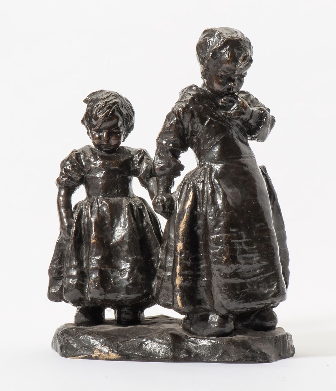 Wijk C.H.M. van | 'Charles' Henri Marie van Wijk, Sisters, bronze 37.5 x 29.0 cm, signed on the base and executed ca. 1908