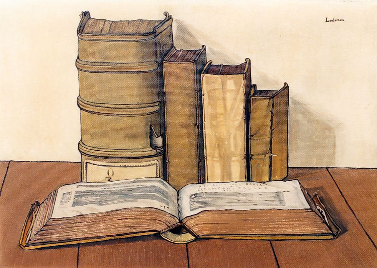 Lodeizen J.  | Johannes 'Jo' Lodeizen, Books, oil on canvas 40.2 x 56.5 cm, signed u.r. and dated 1927