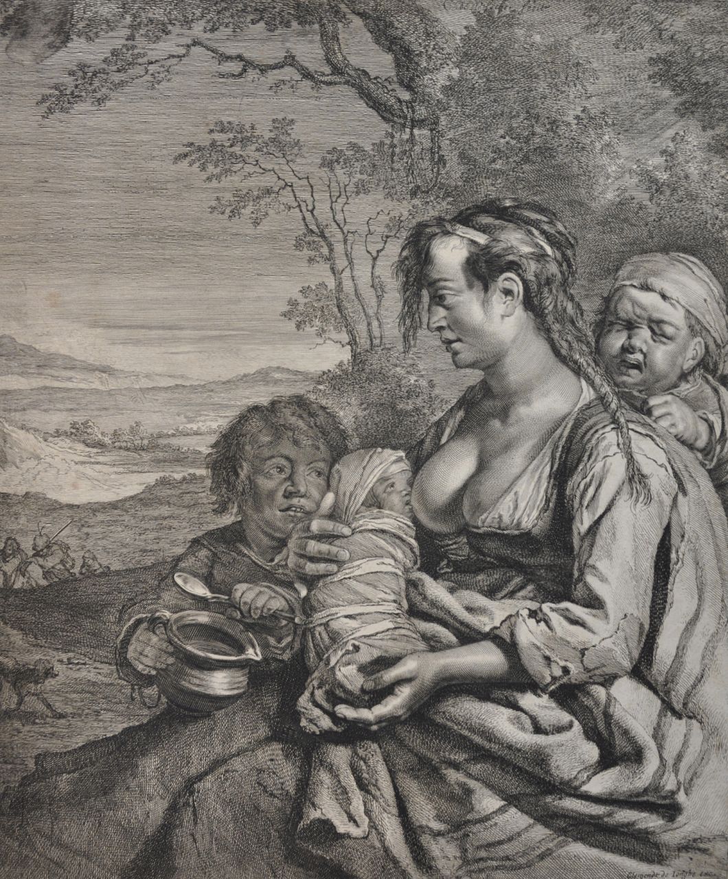 Visscher II C.  | Cornelis Visscher II | Prints and Multiples offered for sale | The gipsy woman, etching and engraving 37.1 x 31.0 cm, signed u.c. in the plate