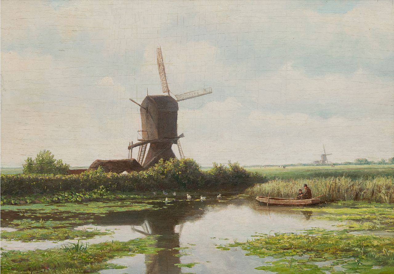 Gabriel P.J.C.  | Paul Joseph Constantin 'Constan(t)' Gabriel | Paintings offered for sale | Windmill in a Dutch polder landscape, oil on panel 41.6 x 57.1 cm, signed l.l. and painted ca. 1866