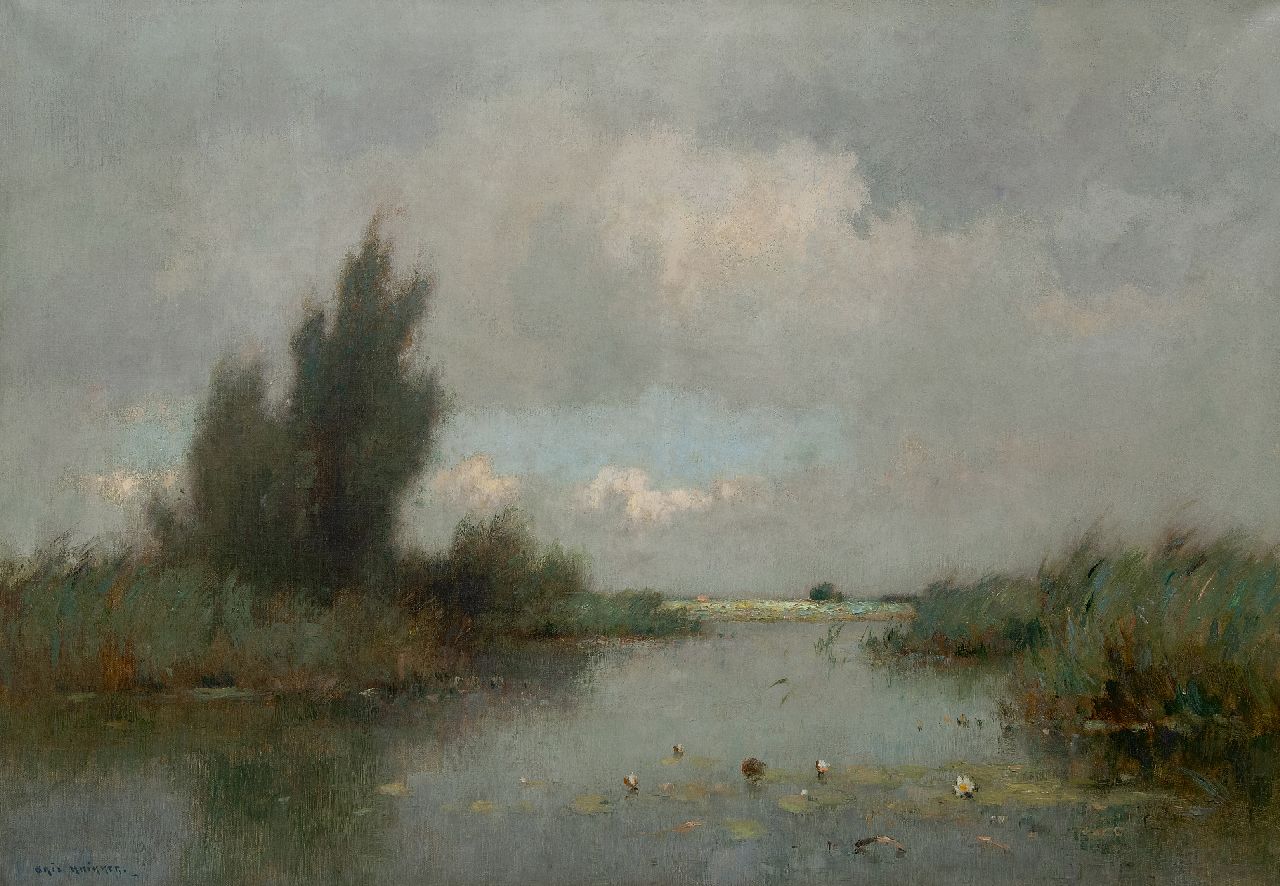 Knikker A.  | Aris Knikker | Paintings offered for sale | A polder landscape with water lilies, oil on canvas 70.3 x 100.4 cm, signed l.l.