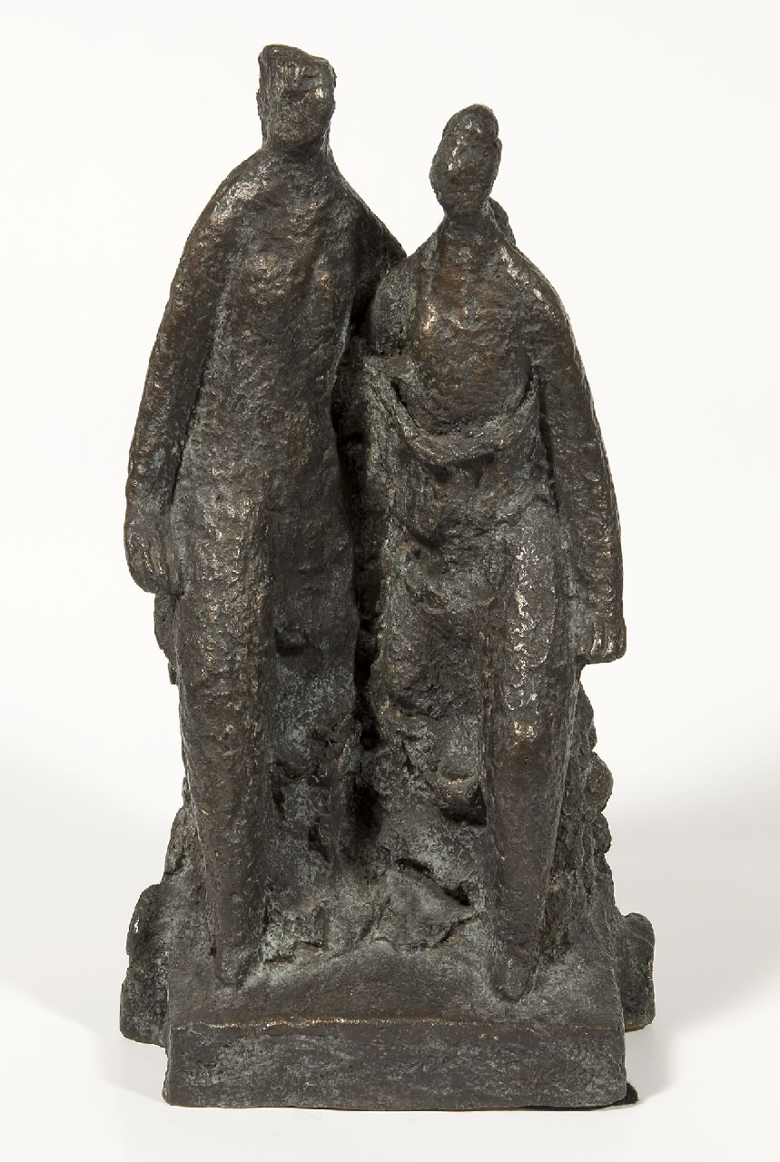 Eyck Ch.H.  | 'Charles' Hubert Eyck, Two figures, bronze 33.0 x 18.0 cm, signed on the base and dated 1962