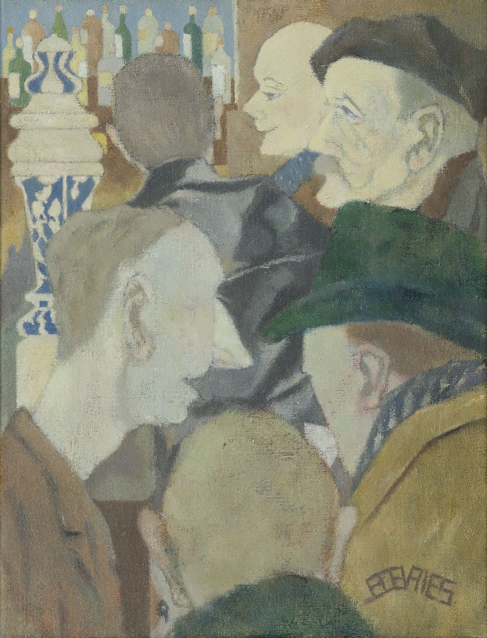 Vries J.S. de | Jacob Sybout 'Jaap' de Vries, Tavern in Haarlem, oil on canvas 40.2 x 30.5 cm, signed l.r. with monogram and painted ca. 1965