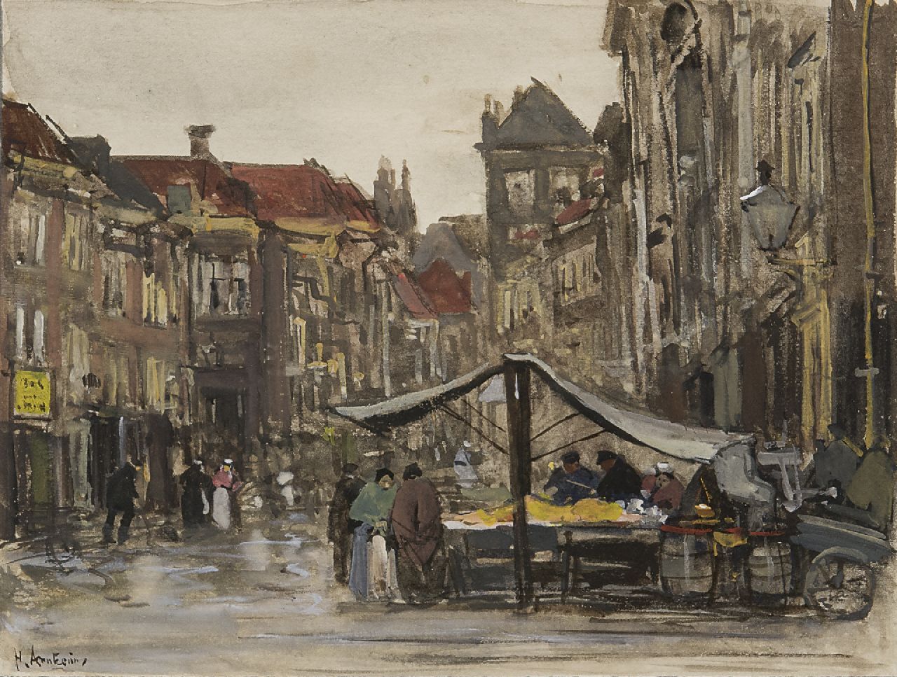 Arntzenius P.F.N.J.  | Pieter Florentius Nicolaas Jacobus 'Floris' Arntzenius, The Voldersgracht, the Hague, watercolour on paper 12.0 x 16.0 cm, signed l.l. and painted ca. 1888