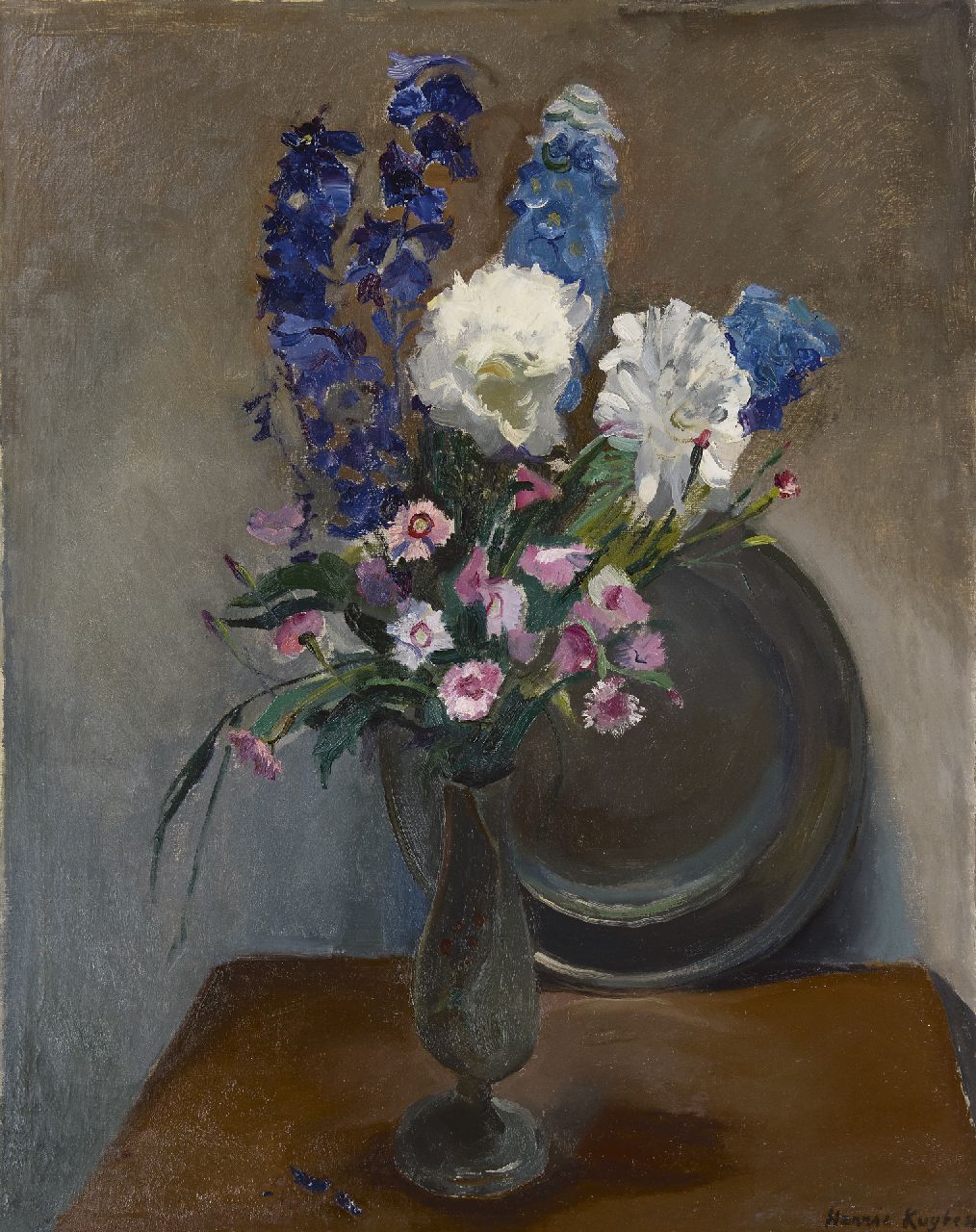 Kuijten H.J.  | Henricus Johannes 'Harrie' Kuijten | Paintings offered for sale | A vase with summer flowers, oil on canvas 82.6 x 65.5 cm, signed l.r.