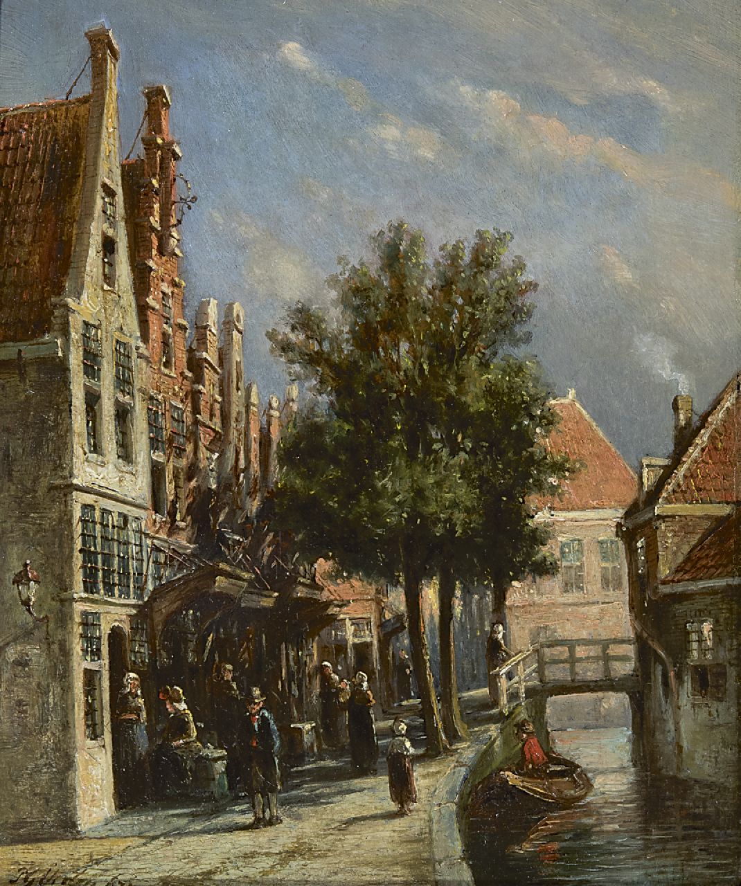 Vertin P.G.  | Petrus Gerardus Vertin, A Dutch canal scene, oil on panel 21.9 x 18.0 cm, signed l.l. and dated '73