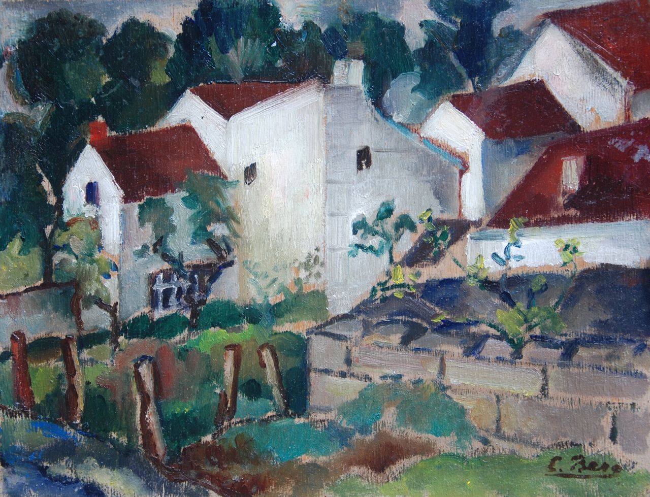 Berg E.  | Else Berg, Village in South Limburg, oil on panel 26.9 x 34.7 cm, signed l.r. and painted ca. 1934