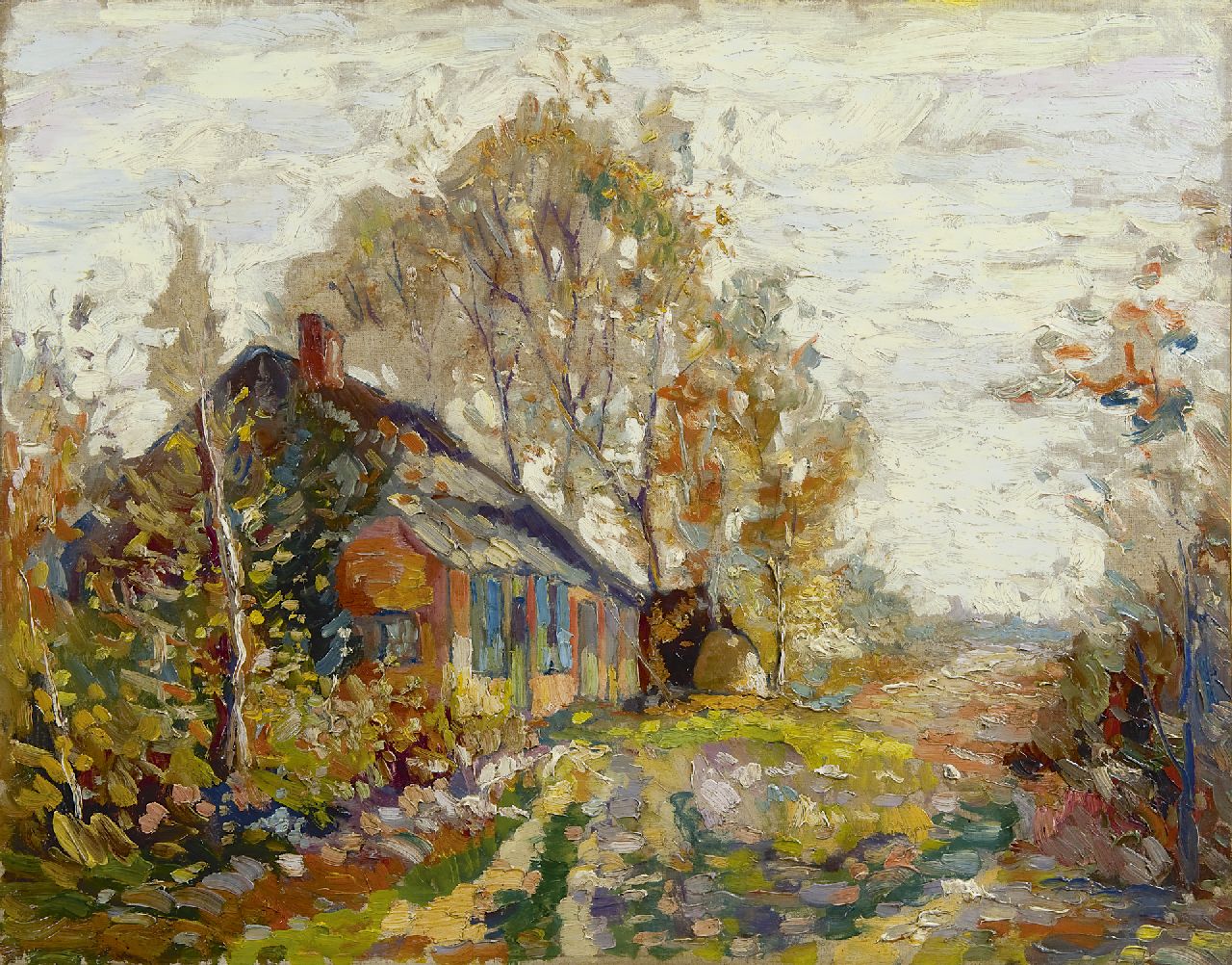 Kruysen J.  | Johannes 'Jan' Kruysen, Landscape with farmhouse, oil on canvas 51.1 x 65.0 cm