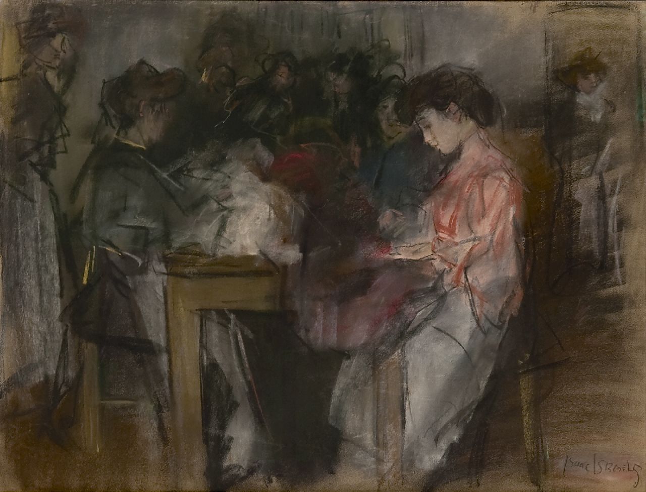 Israels I.L.  | 'Isaac' Lazarus Israels, Seamstresses at the Atelier Paquin, Paris, pencil and pastel on paper 49.6 x 64.3 cm, signed l.r. and executed ca. 1904