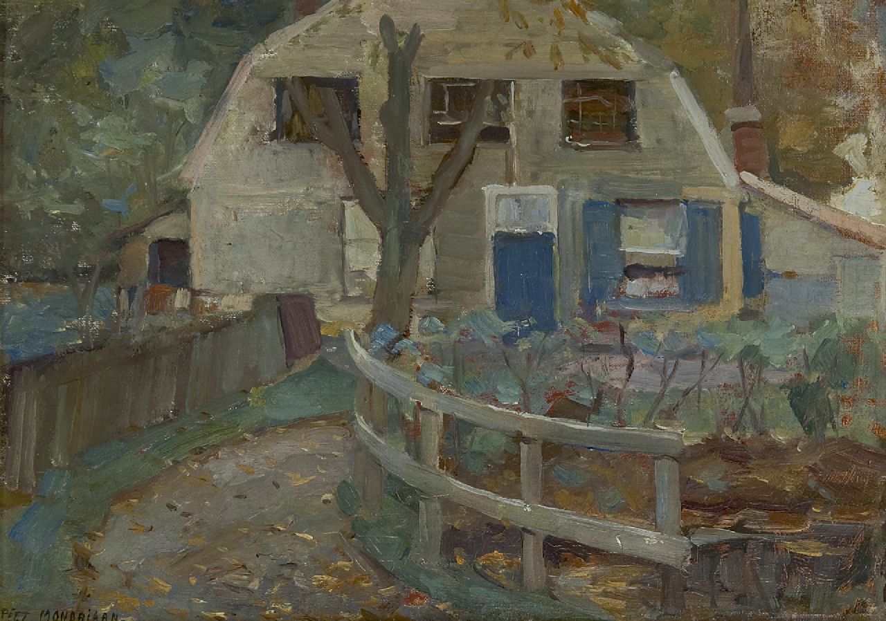 Mondriaan P.C.  | Pieter Cornelis 'Piet' Mondriaan, A small farmhouse, oil on canvas 32.7 x 46.2 cm, signed l.l. and ca. 1905-1907