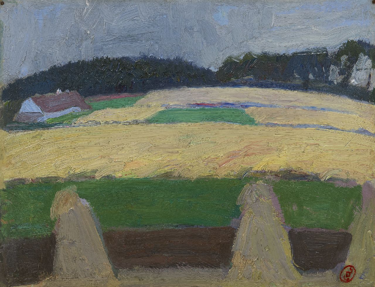 Smet G. de | Gustave de Smet, The ripe corn, oil on painter's board 26.7 x 34.7 cm, signed l.r. with monogram