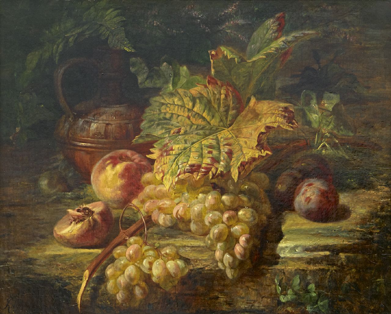 Huygens F.J.  | 'François' Joseph Huygens | Paintings offered for sale | A still life with grapes, oil on canvas 48.6 x 59.5 cm, signed l.l. and dated '60