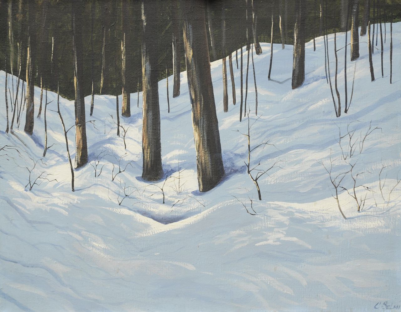 Selmi Ch.  | Charles Selmi | Paintings offered for sale | Winter forest, oil on canvas 50.0 x 60.0 cm, signed l.r.
