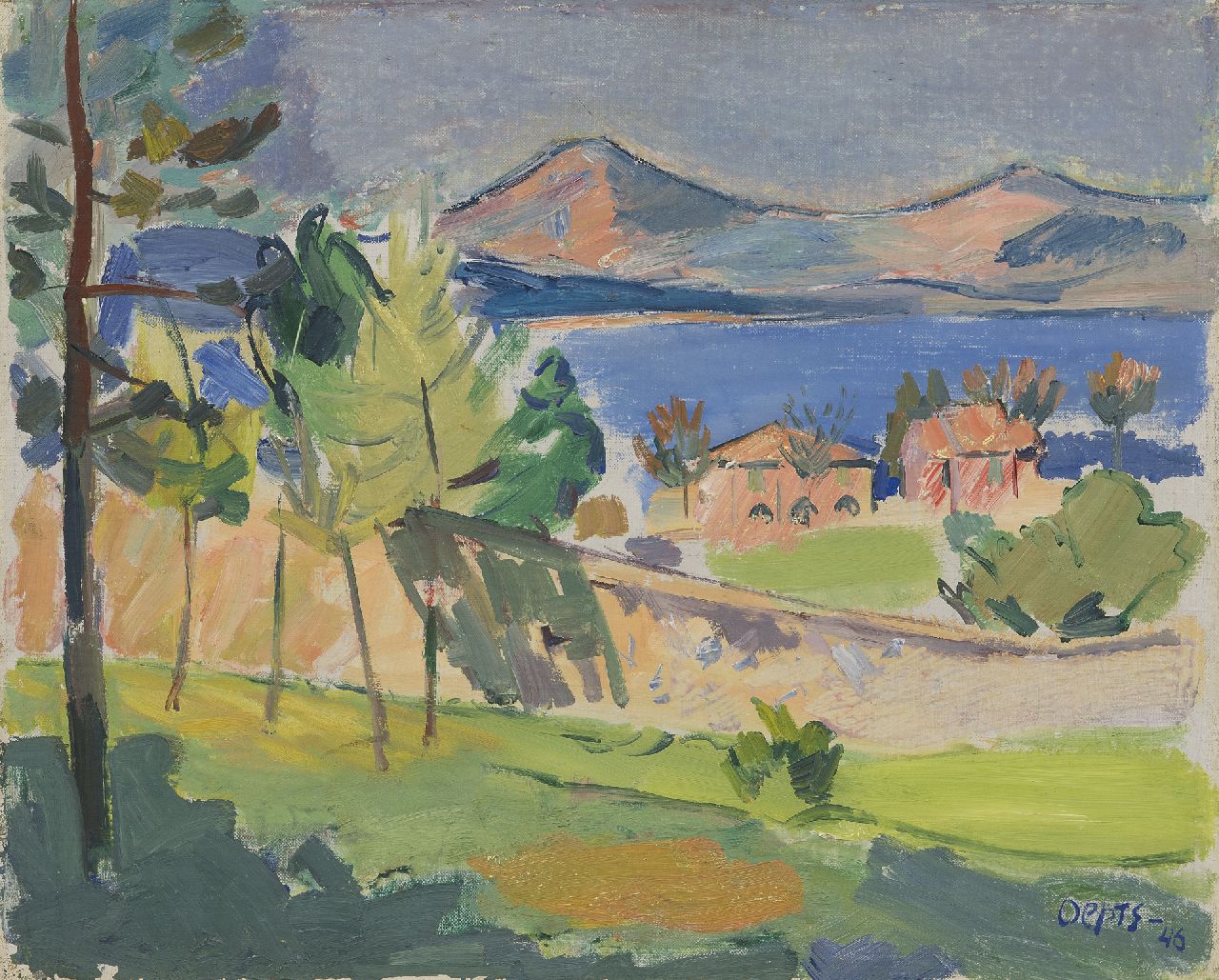 Oepts W.A.  | Willem Anthonie 'Wim' Oepts, Les Mûriers, Saint Tropez, oil on board 34.6 x 42.5 cm, signed l.r. and dated '46