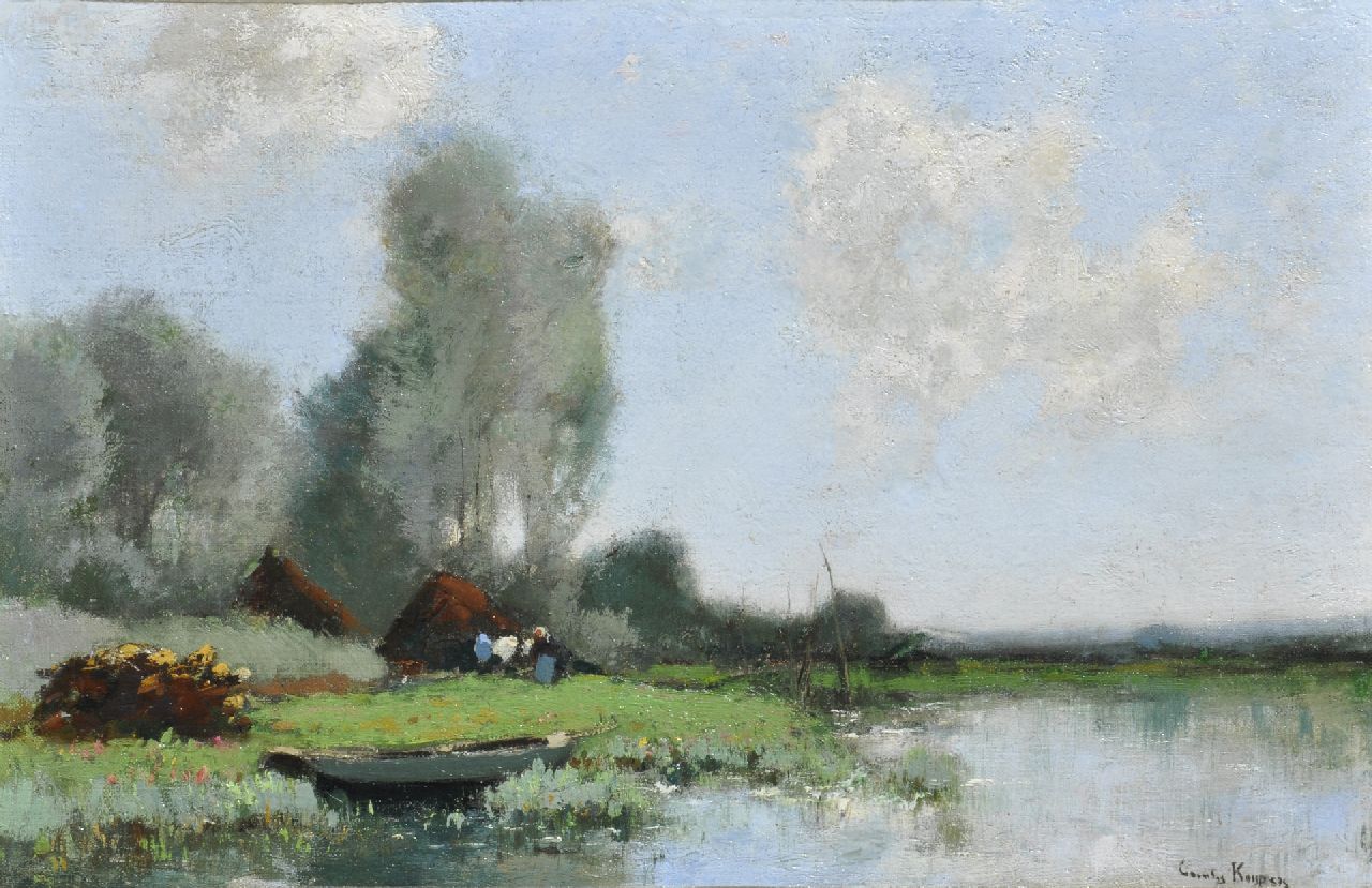 Kuijpers C.  | Cornelis Kuijpers, A farmyard, oil on canvas 27.5 x 40.3 cm, signed l.r.